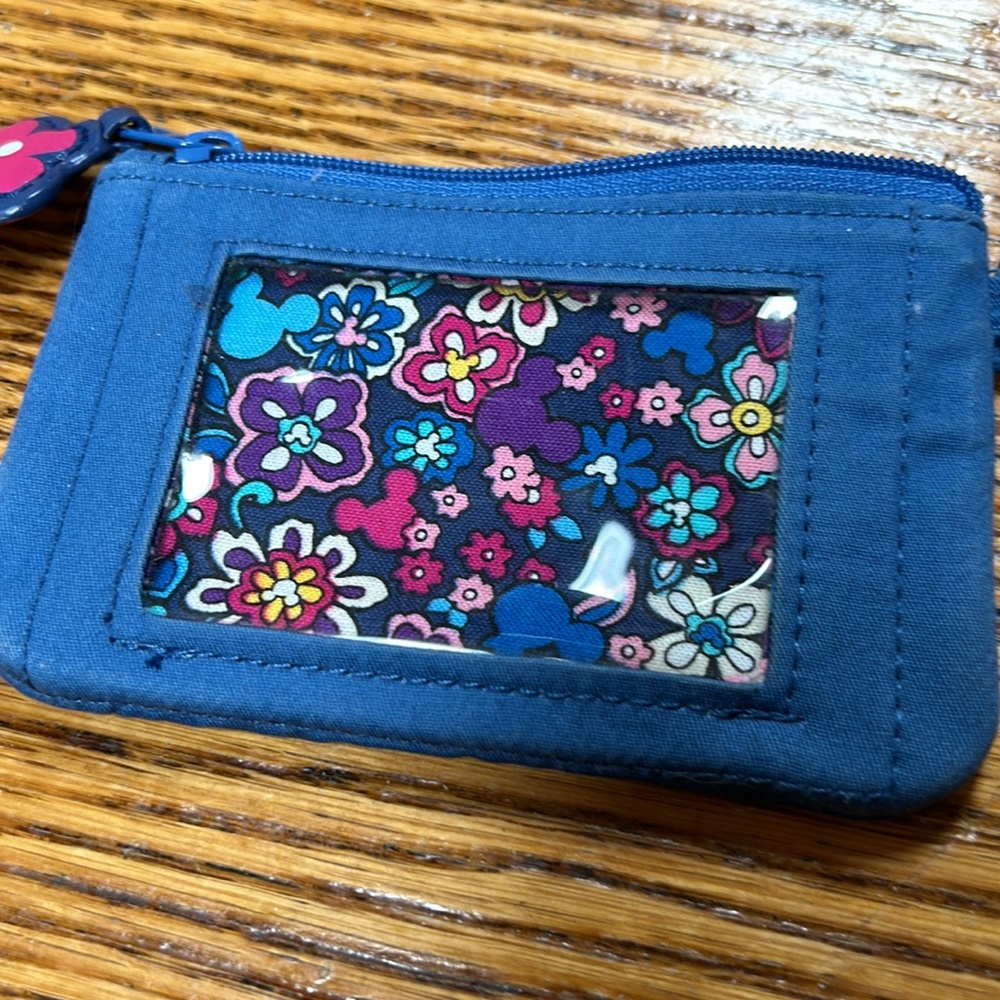 Vera Bradley + Disney Sensational Six ID zipper pouch w/Mickey shaped key ring. - Picture 2 of 11
